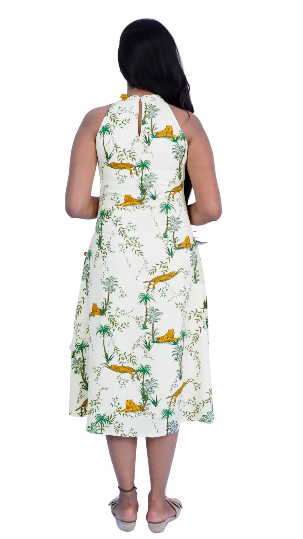 Tiger Print Turtle Neck One Piece Dress | S3X159