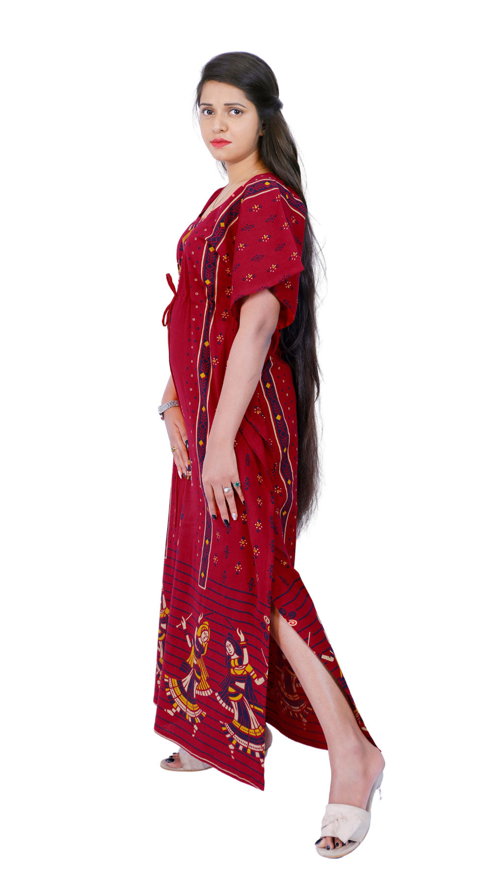 Red Full length Kaftan | S3K610