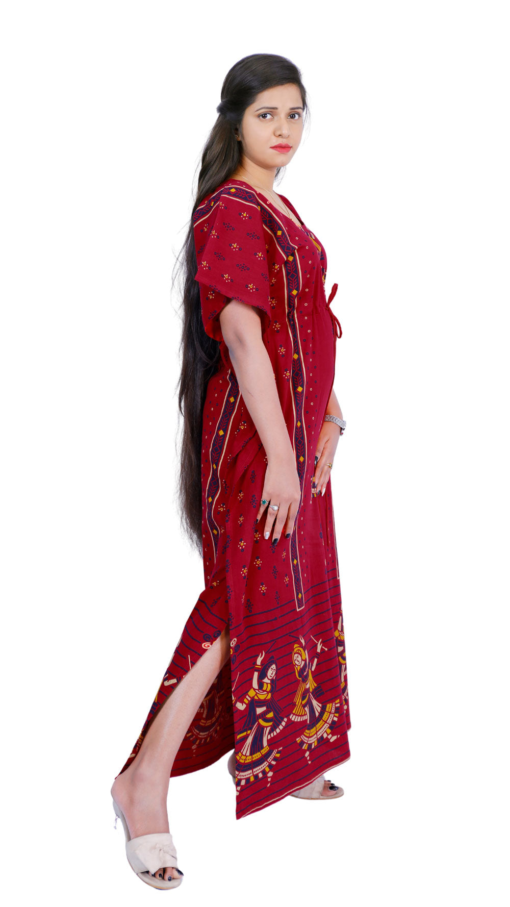 Red Full length Kaftan | S3K610
