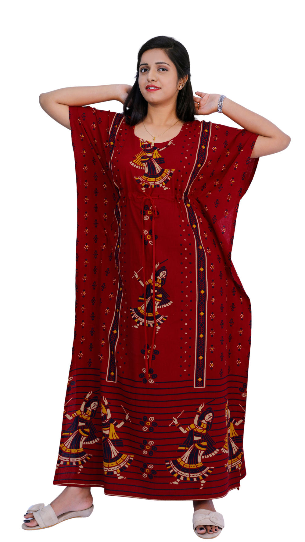 Red Full length Kaftan | S3K610