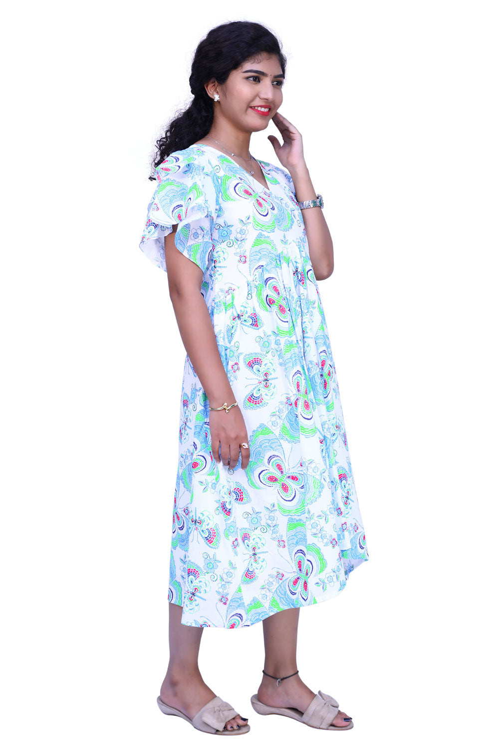 Women Fit and Flare White Dress