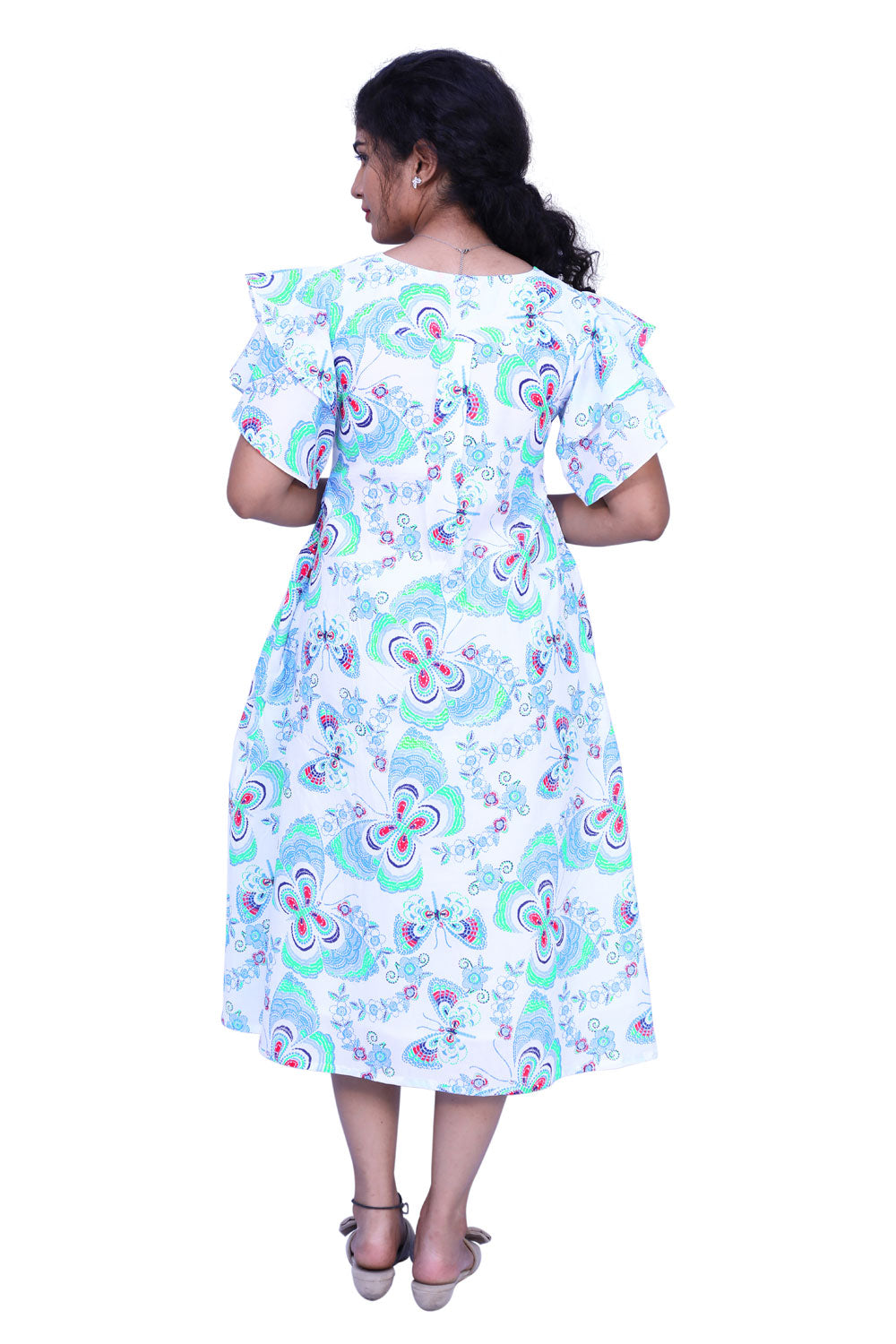 Women Fit and Flare White Dress