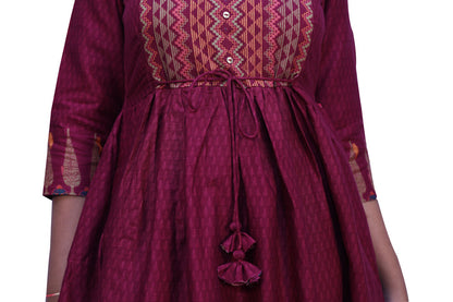 Maroon Clinched Maxi Gown