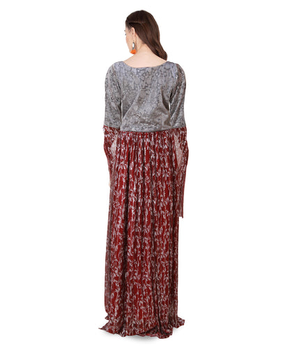 Maroon sequin embellished maxi dress | S3W163