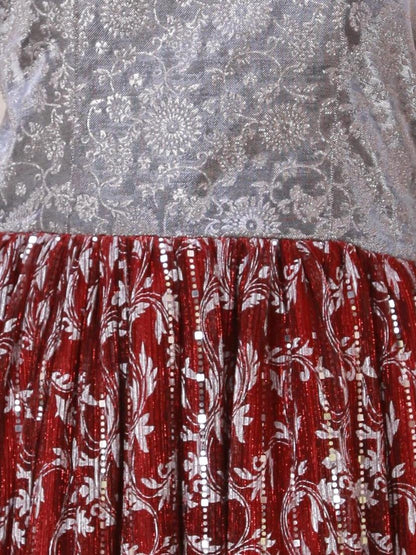 Maroon sequin embellished maxi dress | S3W163