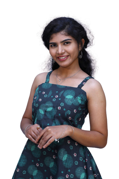 Women Asymmetric Blue Dress