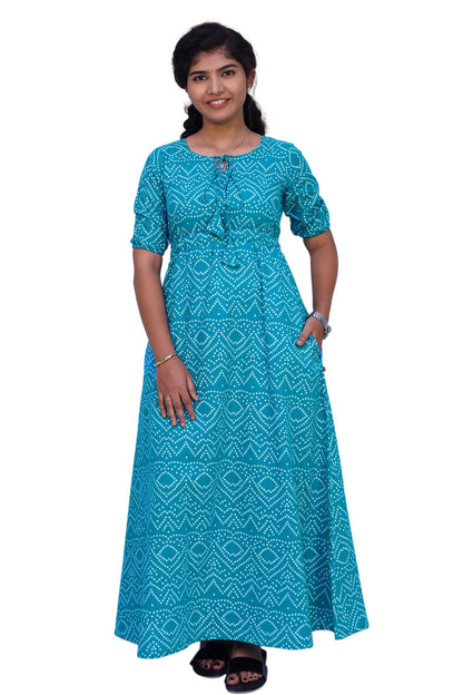 Blue Bandhni Print Gown