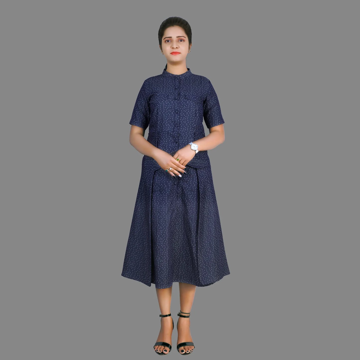 Denim maxi gown | S3W373