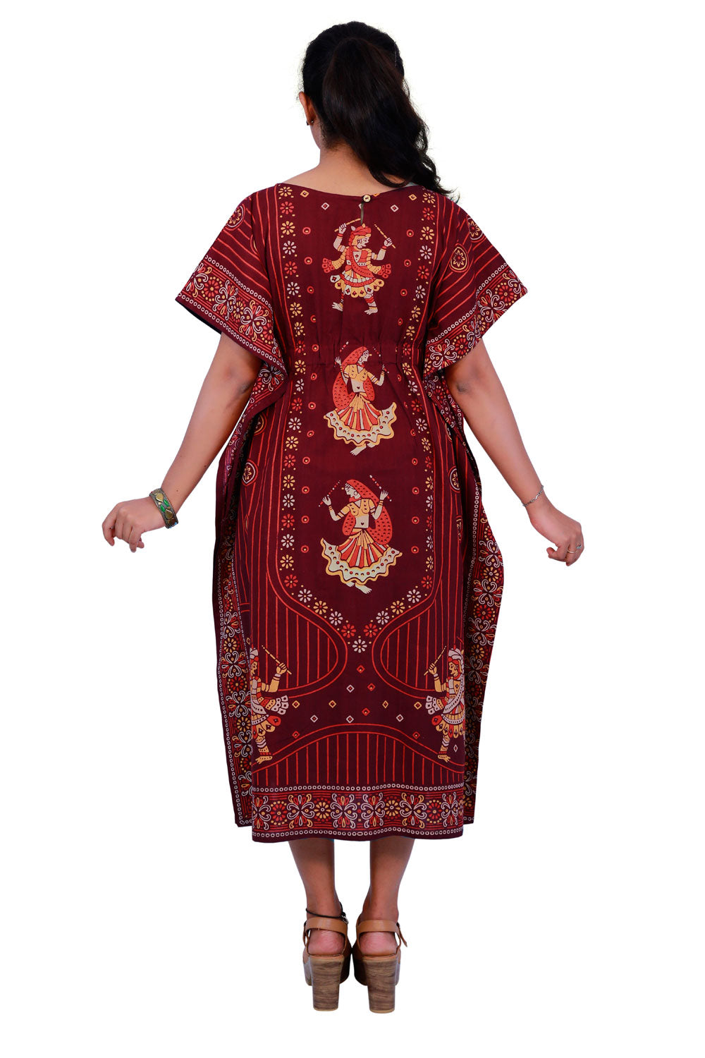 Maroon Knee Length Kaftan | S3QK492