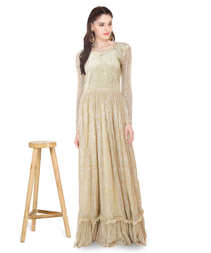 Lemon Gold sequin embellished maxi dress