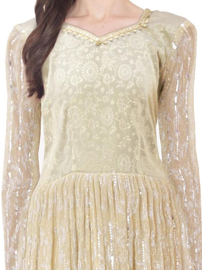 Lemon Gold sequin embellished maxi dress