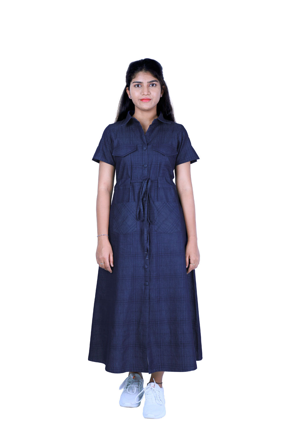 Blue And White Shade XL Denim One Piece Long Dress at Rs 850/piece in Surat