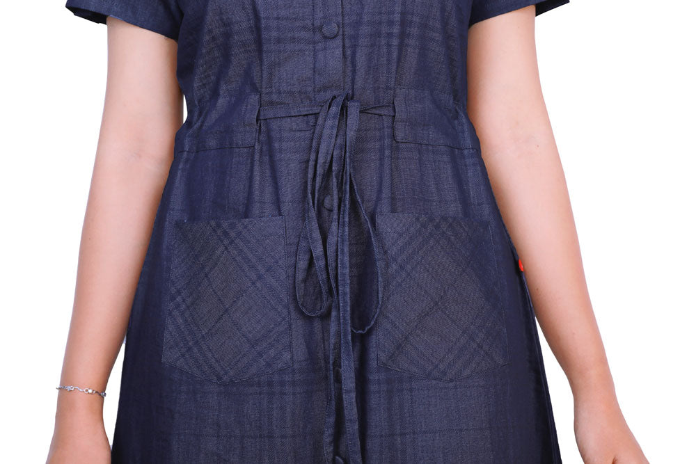 Wholesale Girls Black Acid Wash Front Button Denim Shirt Dress – Tradyl