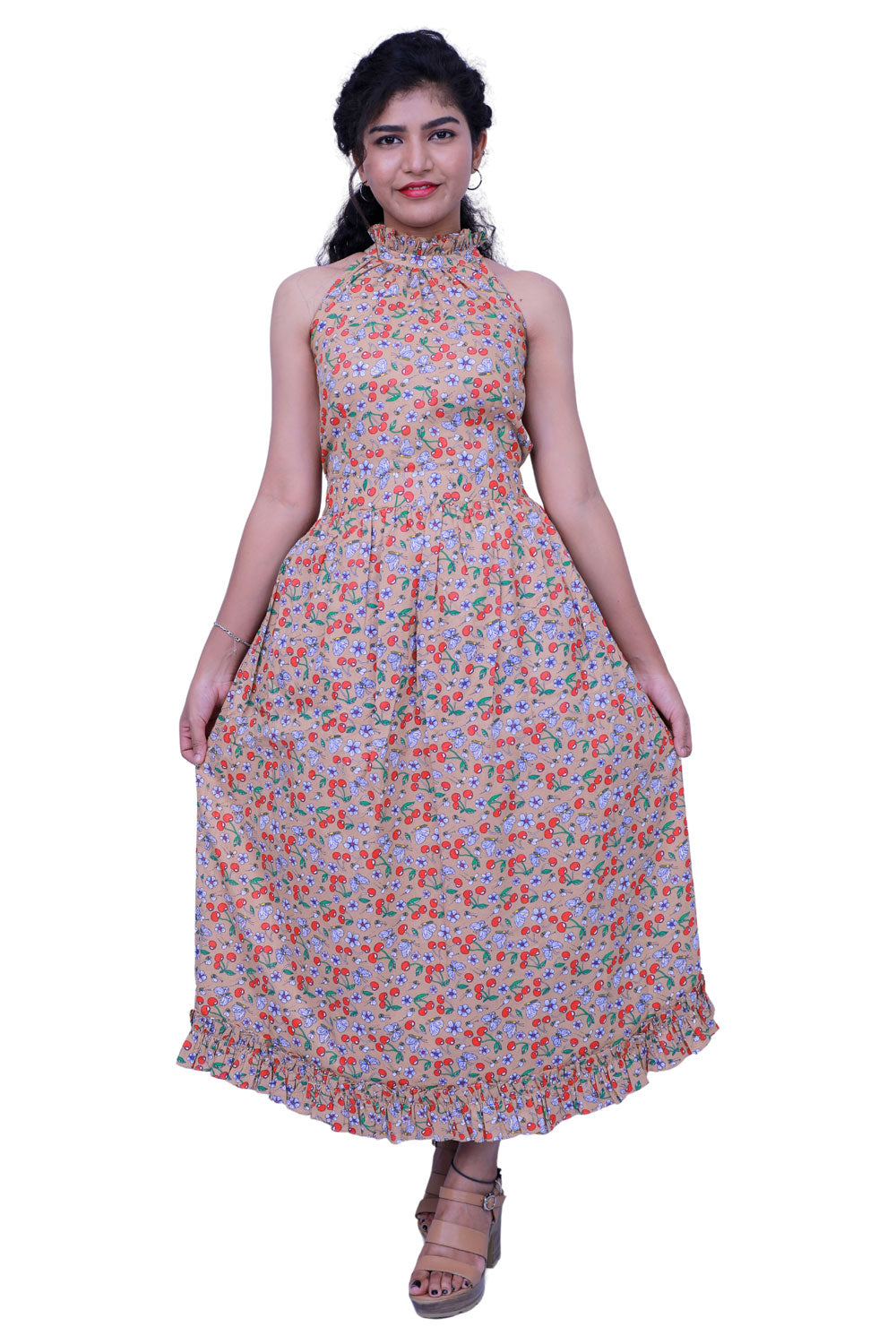 Women Maxi Brown Dress | S3G380