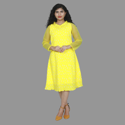 Yellow crushed One Piece Dress | S3G993