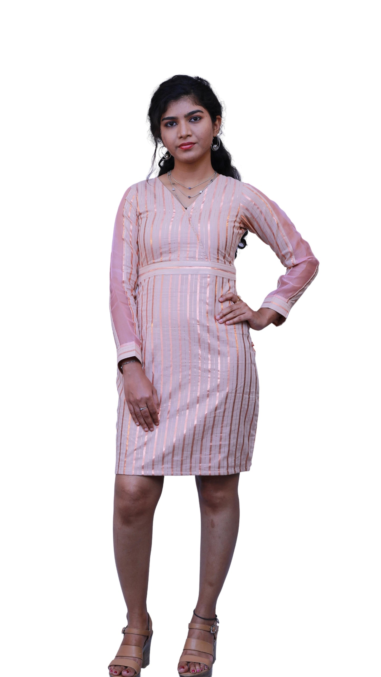 Peach Pink One Piece Dress | S3W124