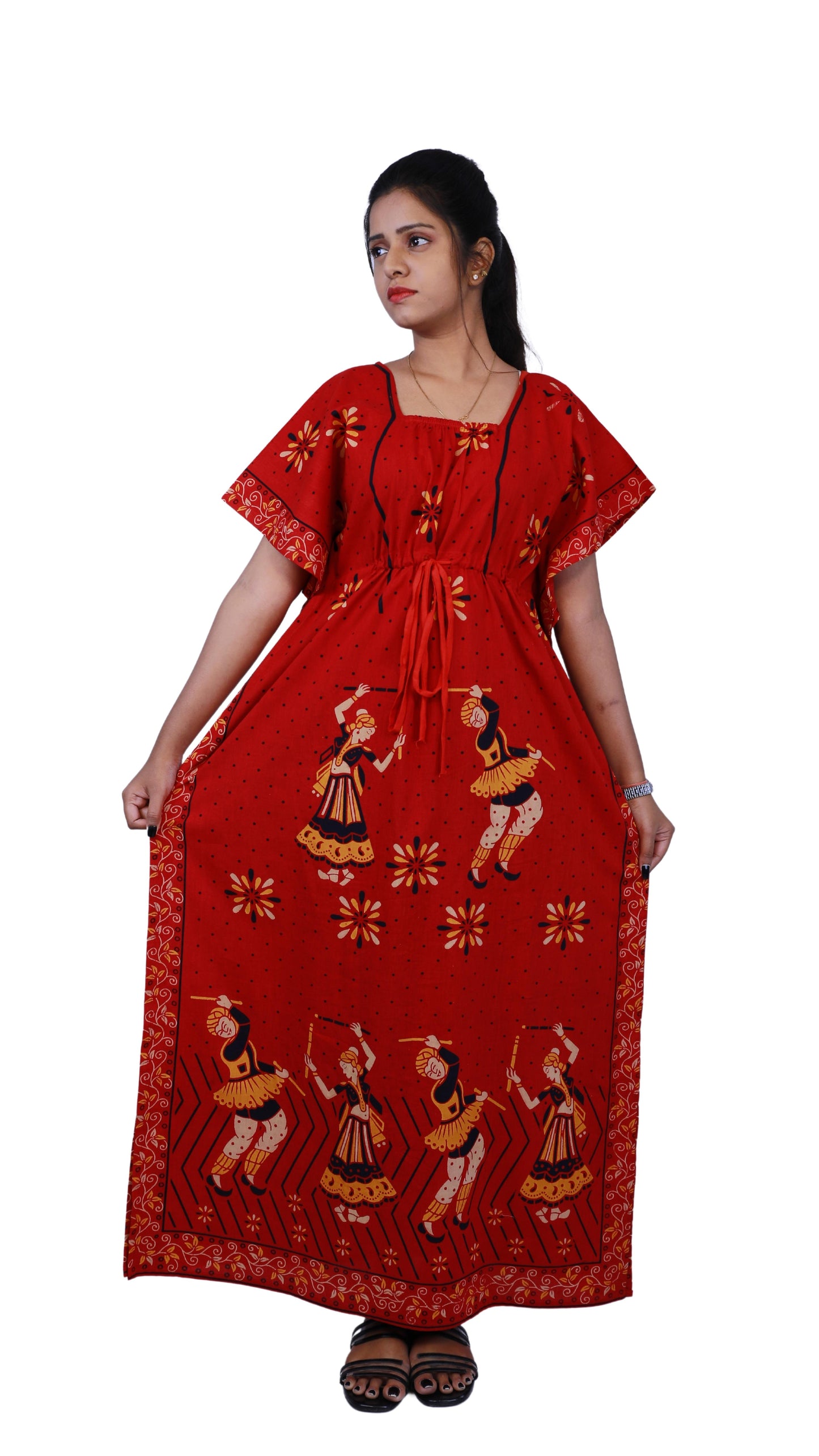 Red full length Kaftan | S3TK491