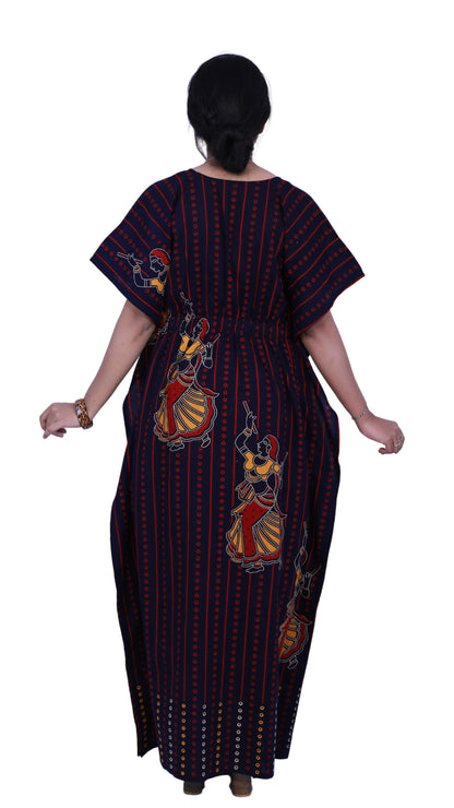 Navy Blue full length Kaftan | S3FK489