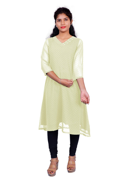Textured Georgette A-line Kurti | S3K416B