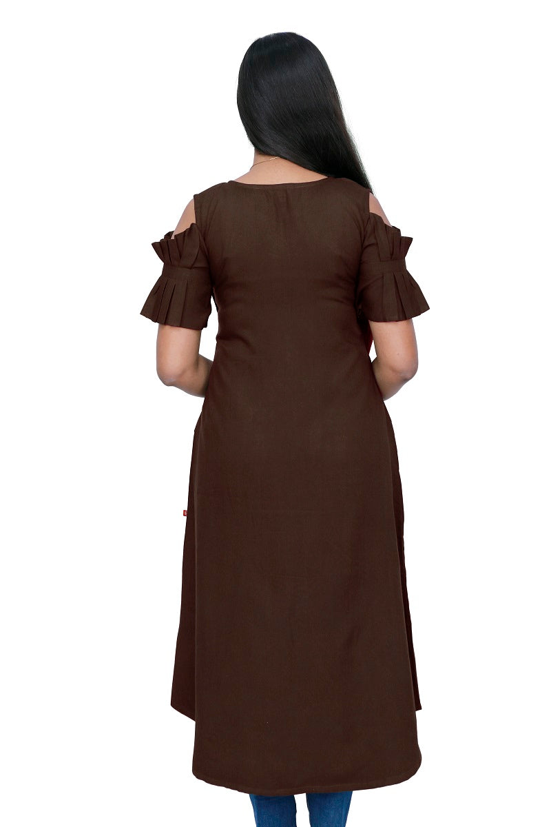 Women Self Design High Low Kurta | S3K276