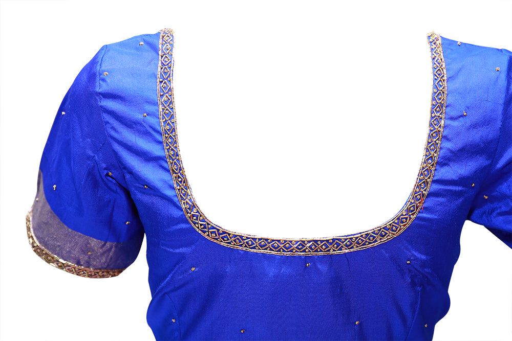 Buy Radiance Star Women's Emroidery Work Readymade Blouse with Extra Size  Margin for Saree and Lehenga (Navy Blue) at Amazon.in