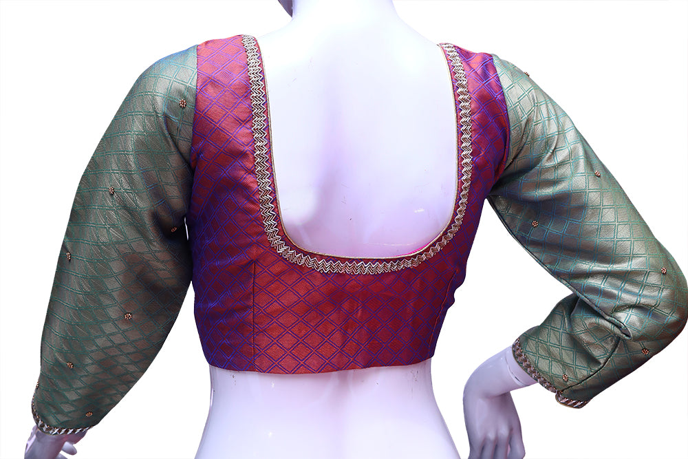Pattu Maggam Work Blouse Comes with Full Hands | S3MB39