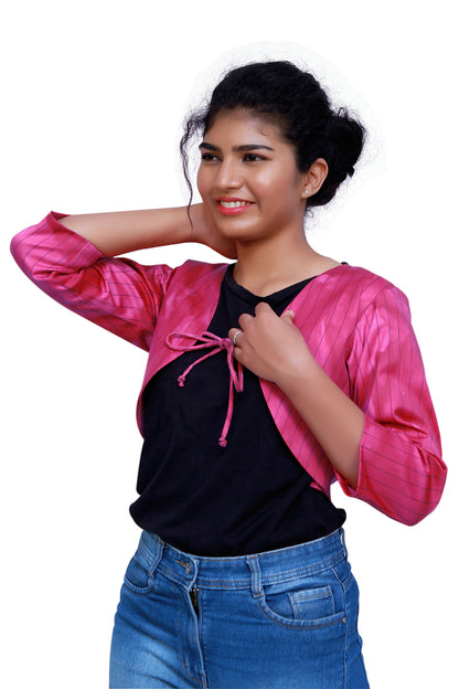 Pink Cotton Tie and Die Jacket | S3CT584