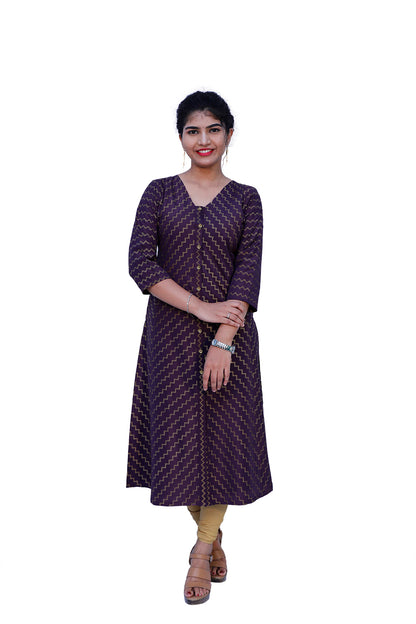 Women Fit and Flare voilet Dress | S3K536