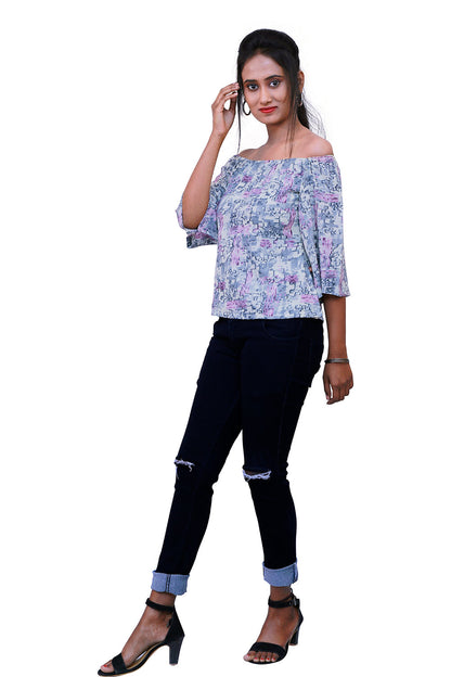 Purple & Grey Short Top | S3T233
