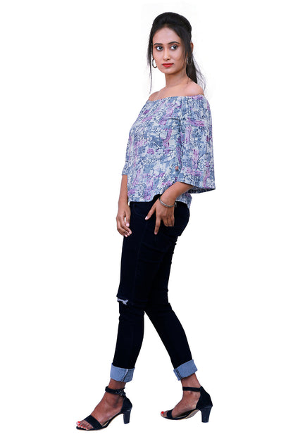 Purple & Grey Short Top | S3T233