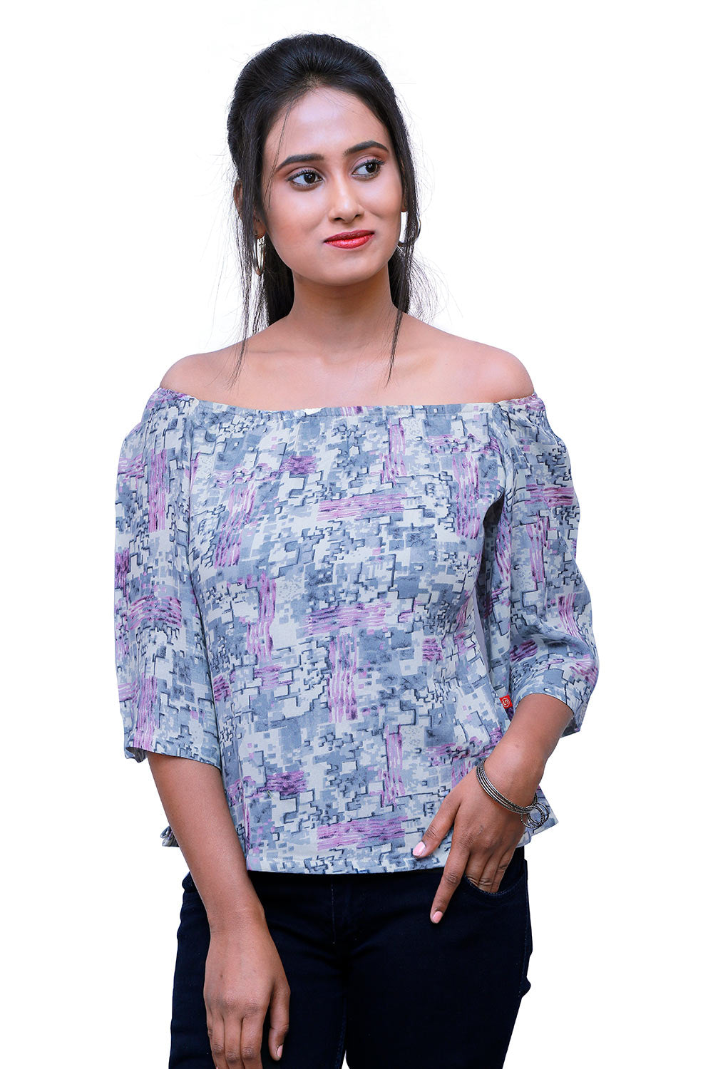 Purple & Grey Short Top | S3T233