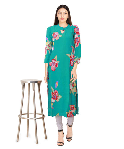 Mint Green Straight Kurta | S3K063