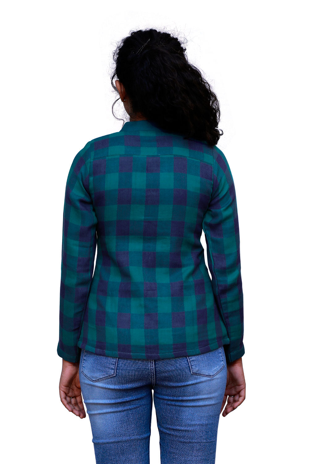 Blue and Green check shirt for Women | S3S278