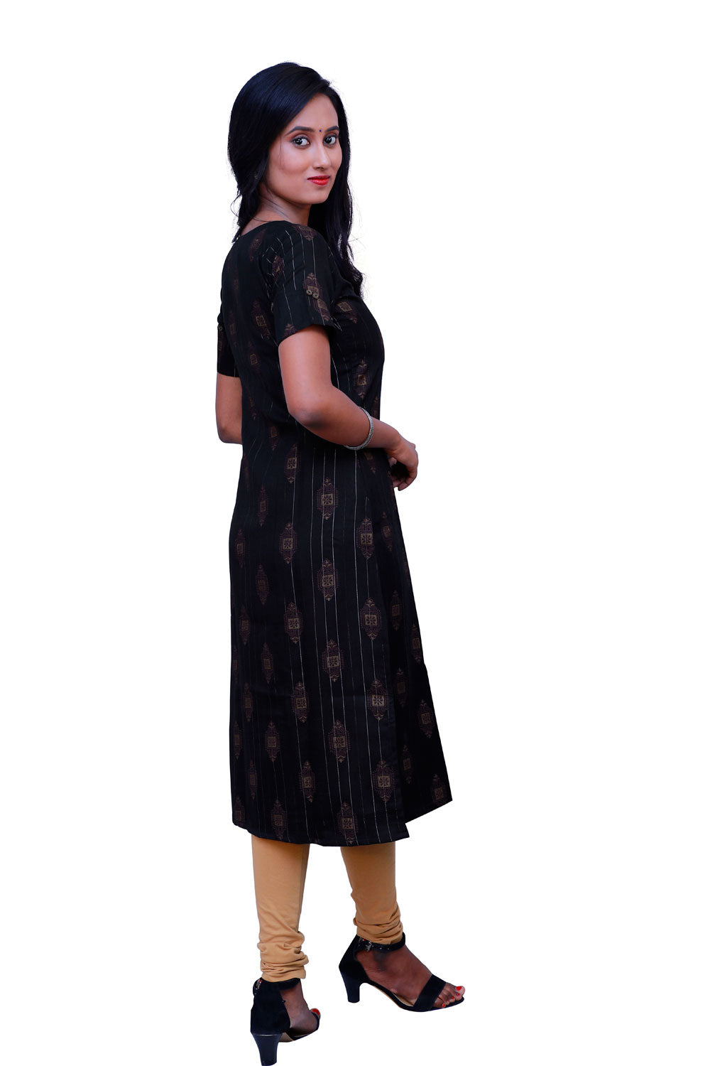Women Printed Zari Line Straight Kurthi | S3X197