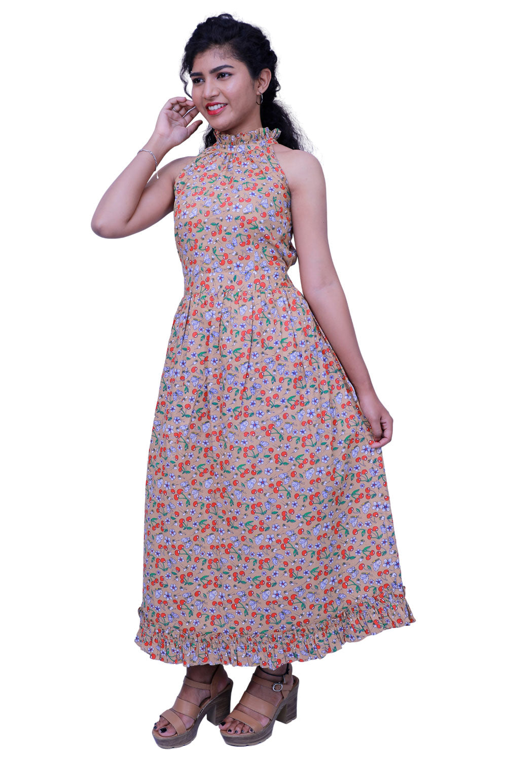 Women Maxi Brown Dress | S3G380