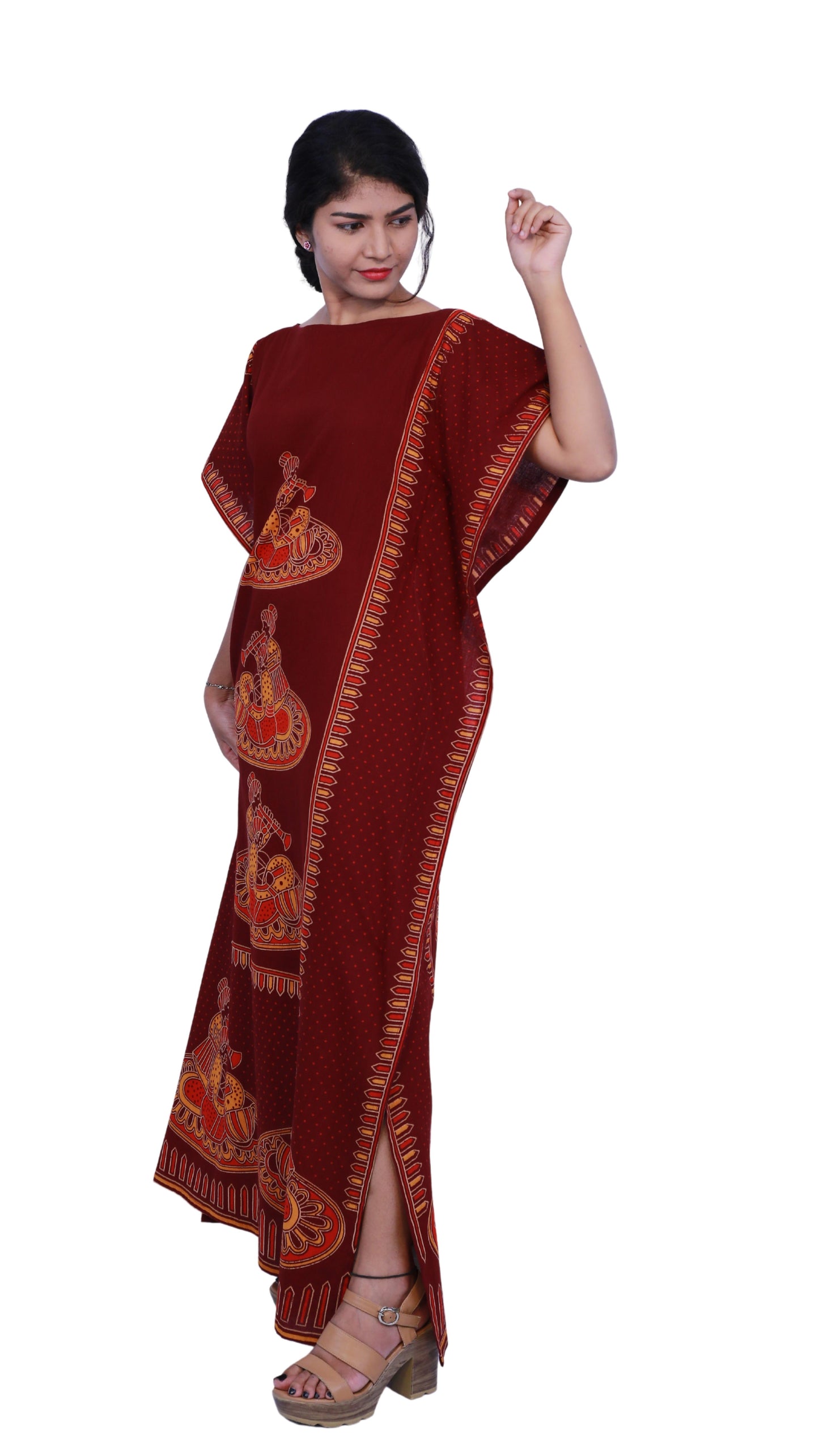 Maroon full length Kafthan | S3FK494