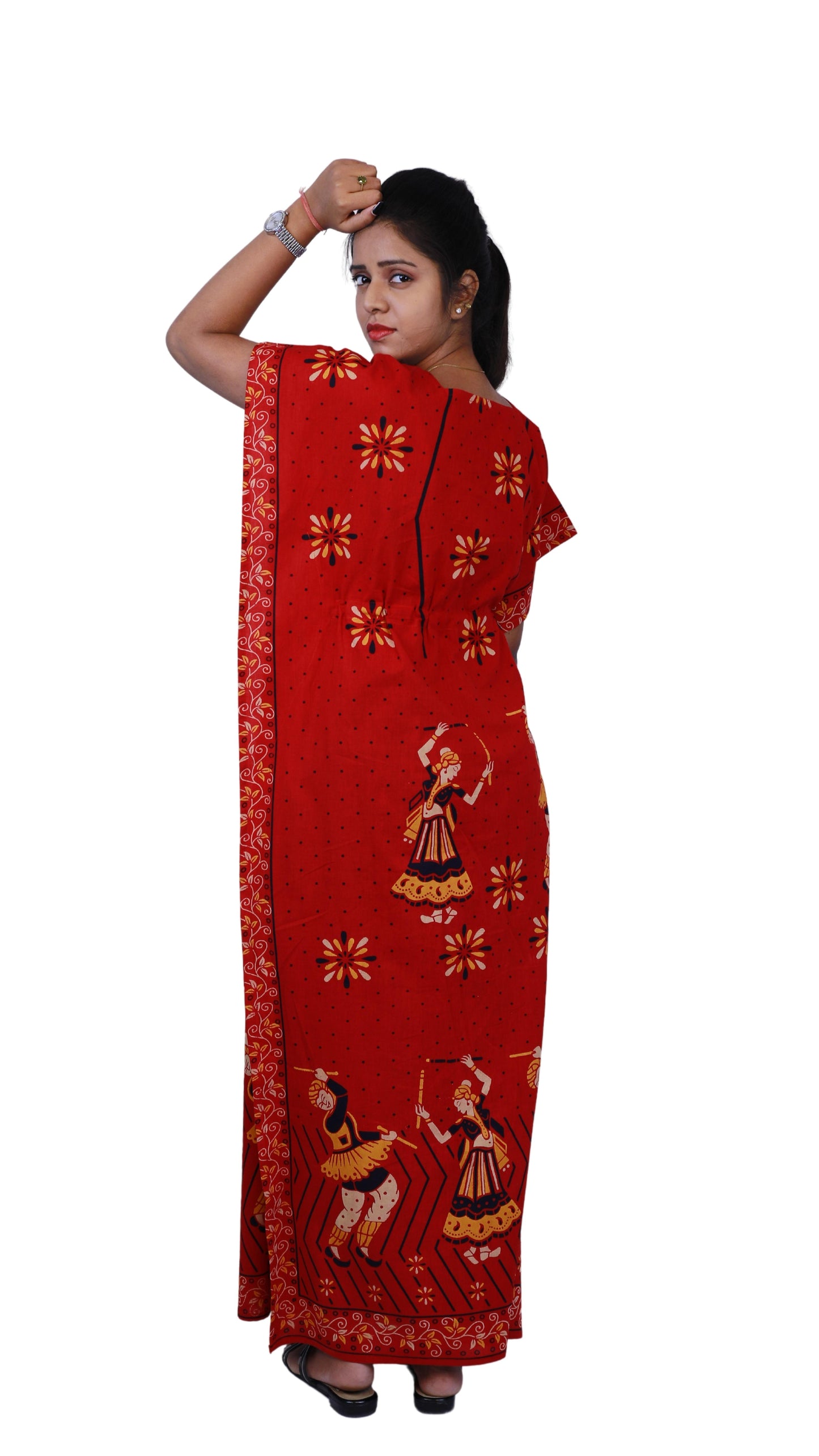 Red full length Kaftan | S3TK491