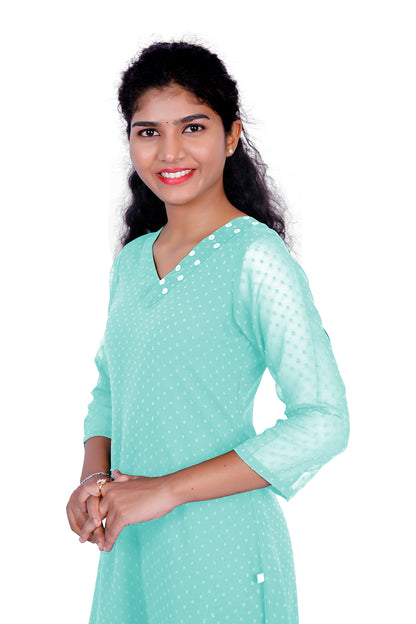 Textured Georgette A-line Kurti | S3K416A