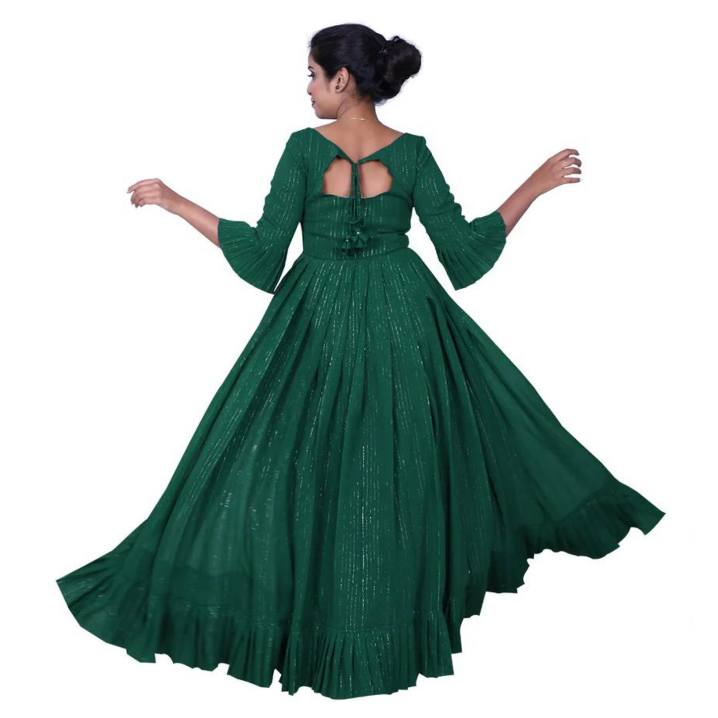 Bottle Green Long Length Maxi Gown | S3TS899