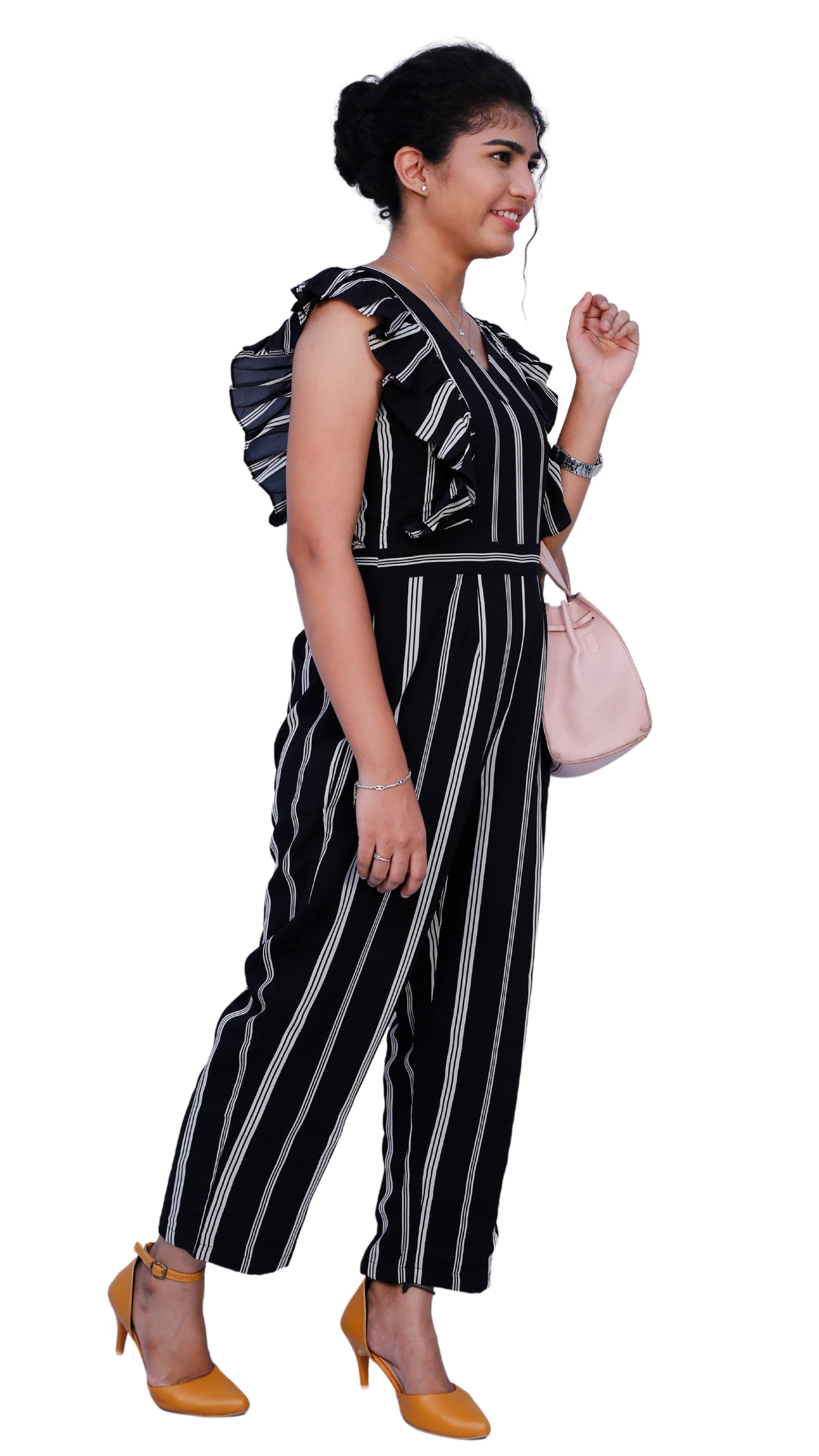Striped Women Jumpsuit (black) | S3JS367