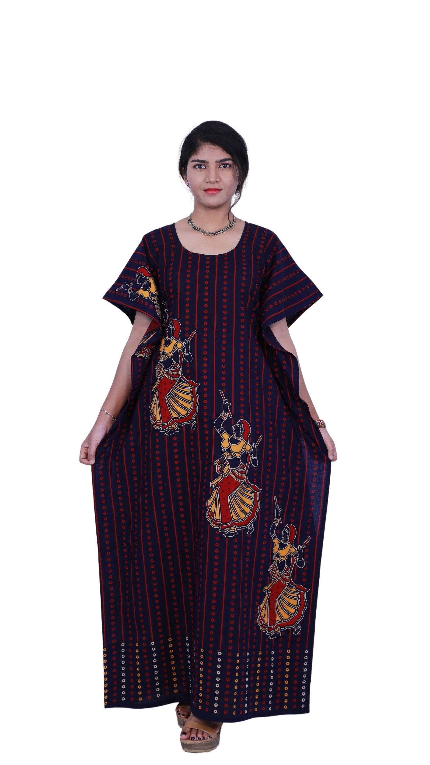 Navy Blue full length Kaftan | S3FK489