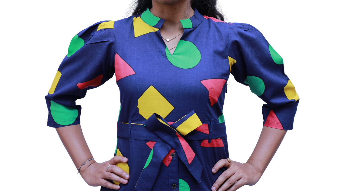 Women Geometric Print One piece Dress | S3W297