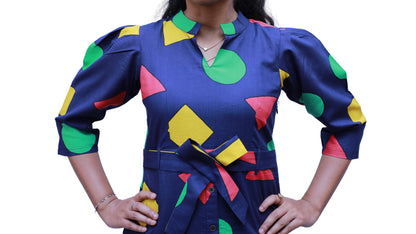 Women Geometric Print One piece Dress | S3W297