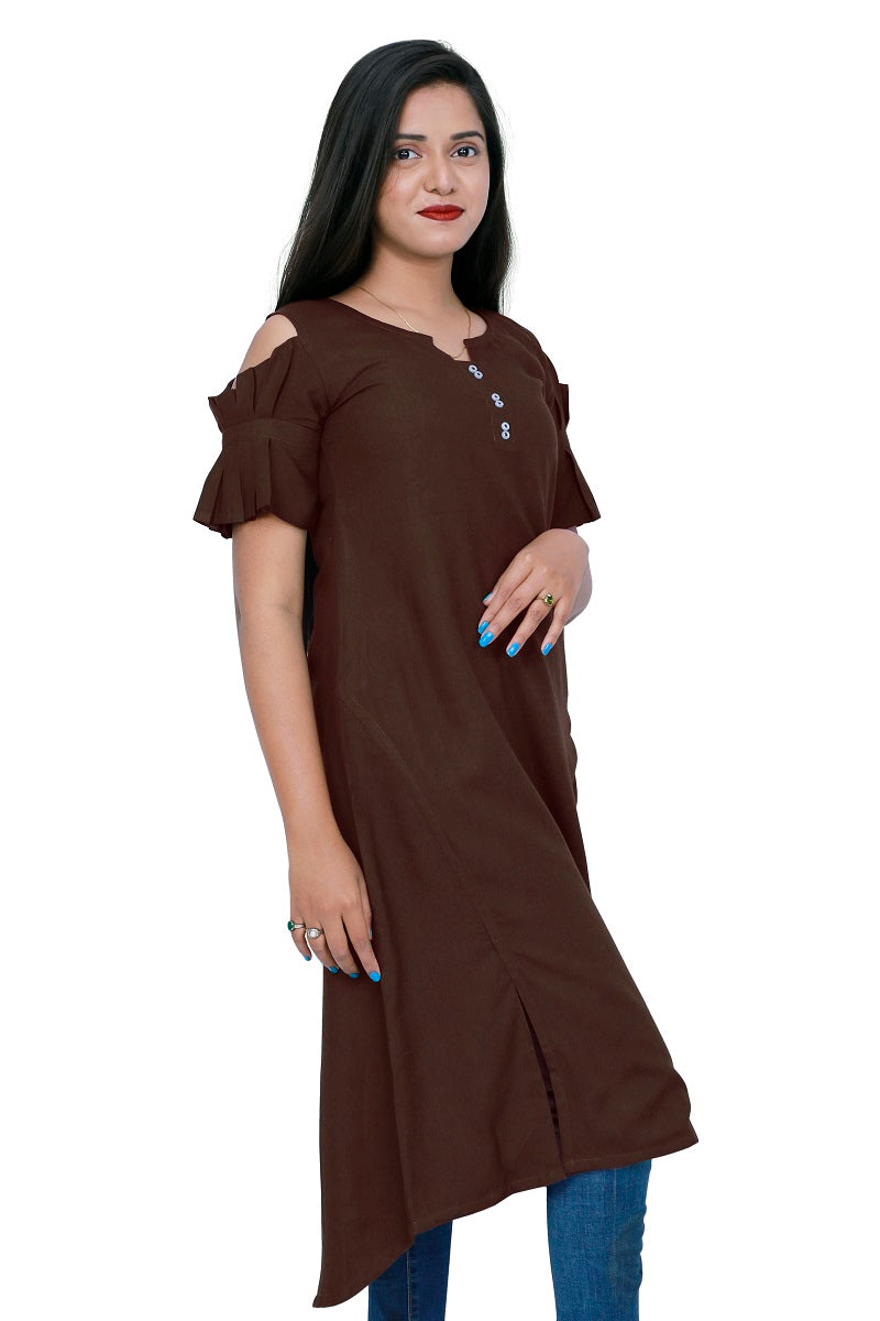 Women Self Design High Low Kurta | S3K276