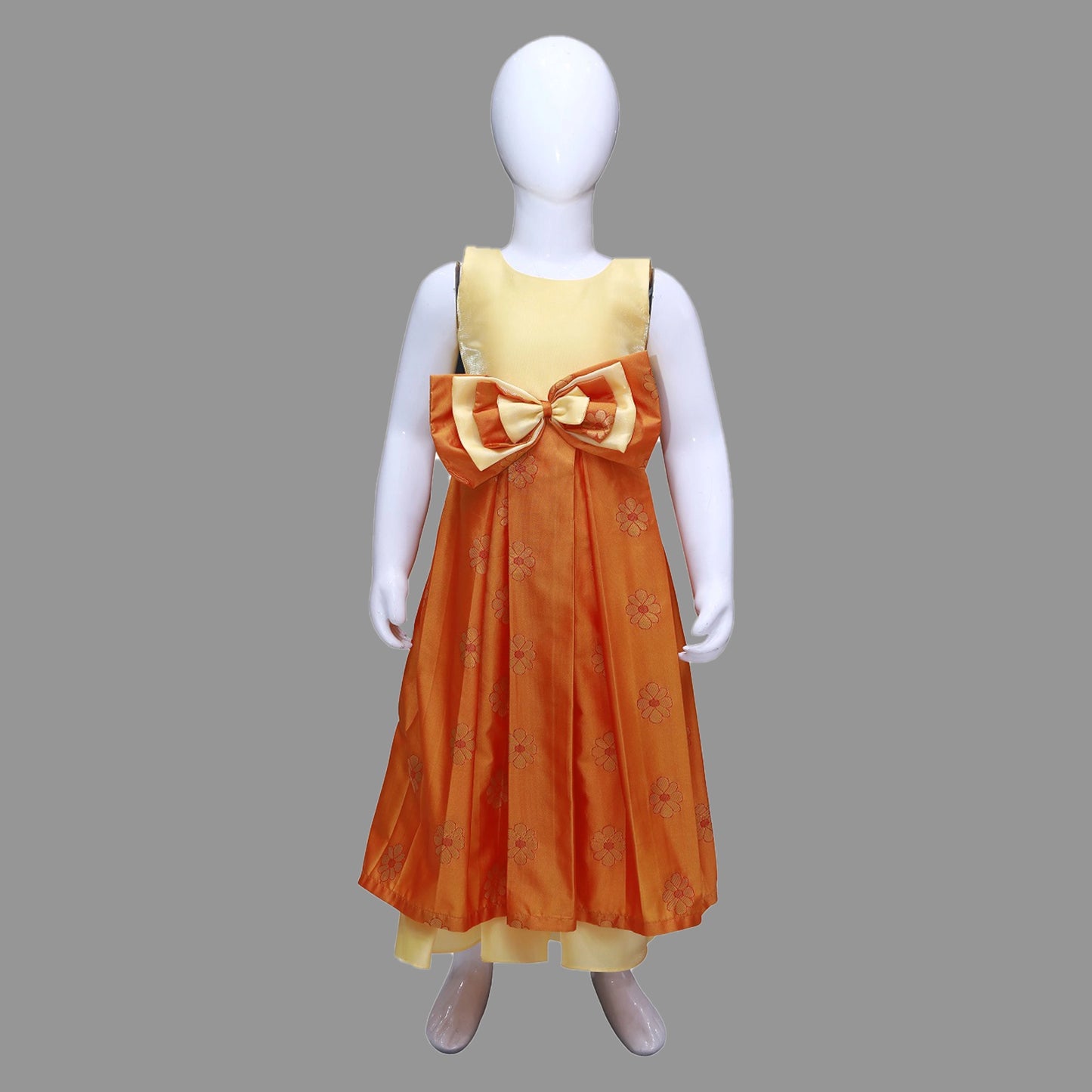 Cream & Brown Baby Girl Dress | S3BGWD3