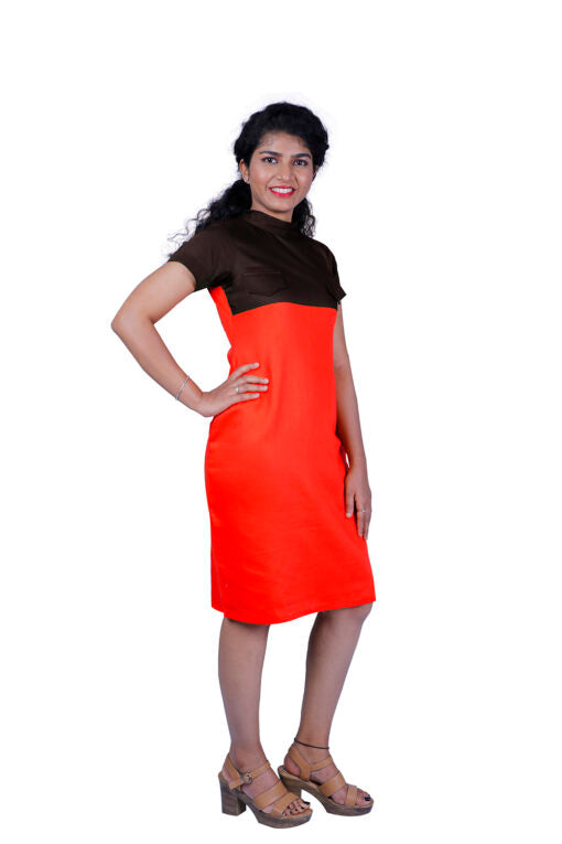 Women Bodycon Orange Dress | S3D272