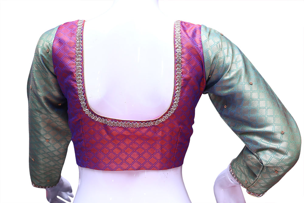 Pattu Maggam Work Blouse Comes with Full Hands | S3MB39
