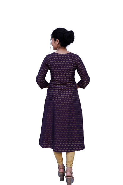 Women Fit and Flare voilet Dress | S3K536