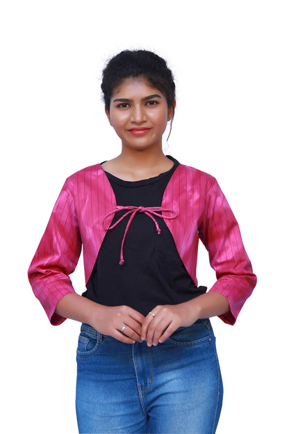 Pink Cotton Tie and Die Jacket | S3CT584