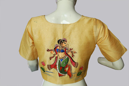 Tanjore Art Rajasthani Hand Crafted Painting Blouse | S3MB56